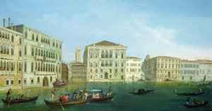 De Casa Foscari en het Palazzo Balbi, vanaf het Canal Grande, Venetië door Giuseppe Bernardino Bison
